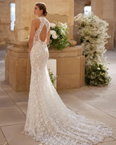 Open Back and Slim Silhouette Wedding Dress Vestido De Novia Modern Princess Bridal Gown Bow Satin Court Train Mermaid Satin